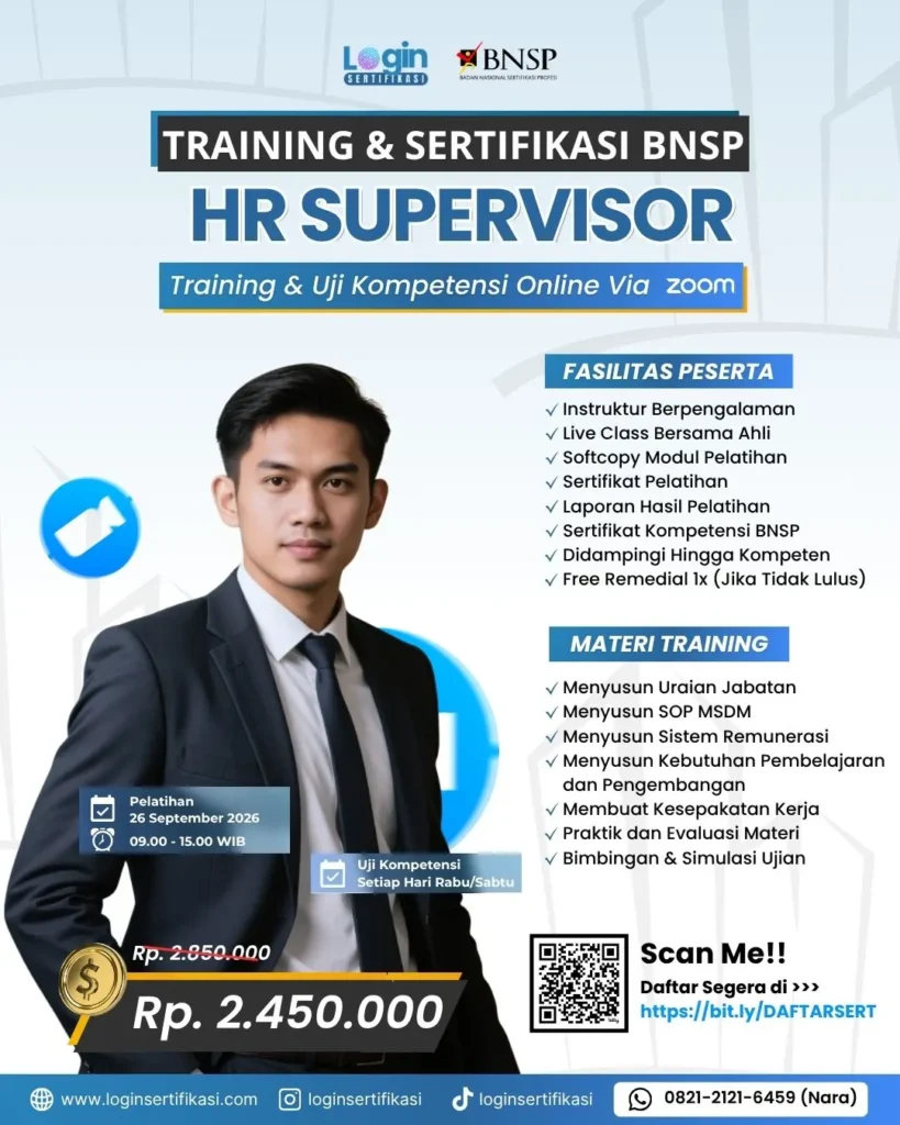 Sertifikasi BNSP HR Supervisor September 2026