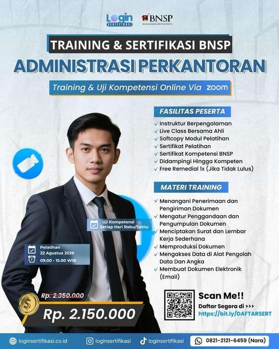Sertifikasi BNSP Administrasi Perkantoran Agustus 2026