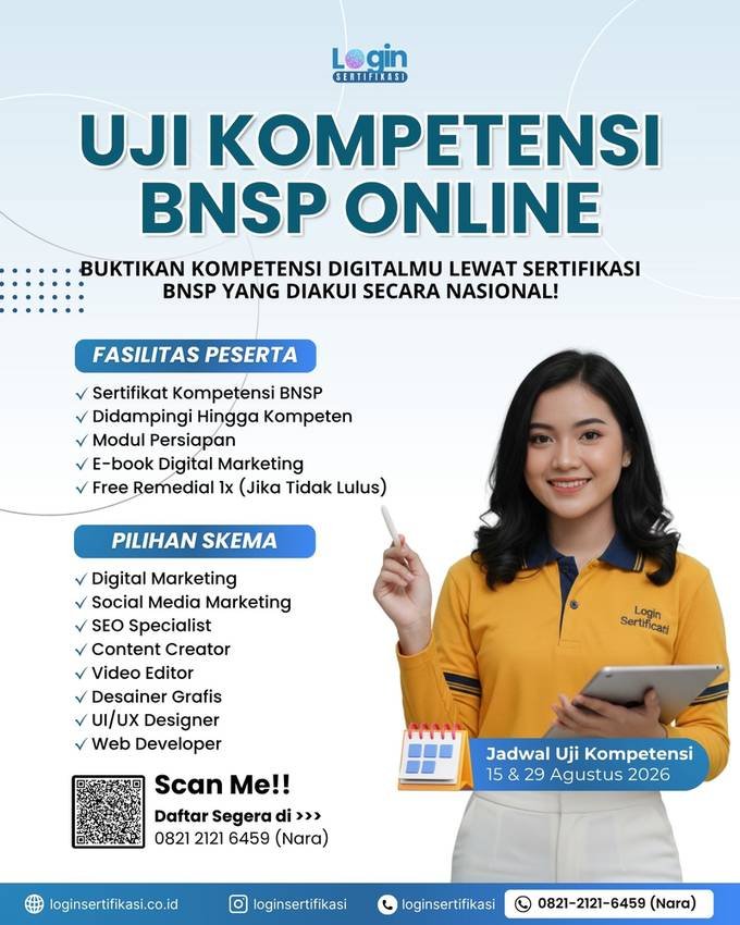 Sertifikasi BNSP Bidang IT & DM Agustus 2026