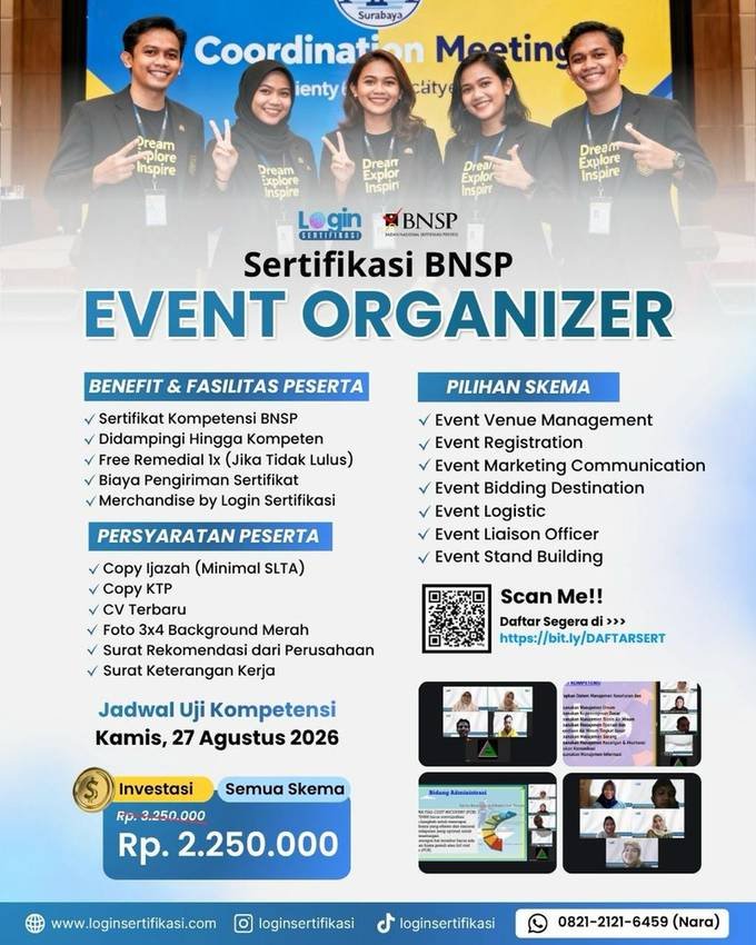 Sertifikasi BNSP Event Organizer Agustus 2026