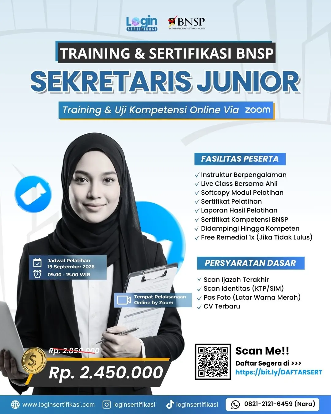 Sertifikasi BNSP Sekretaris Junior September 2026