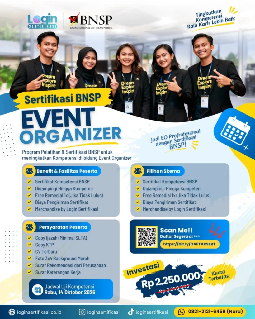 Sertifikasi BNSP EO Okt 26