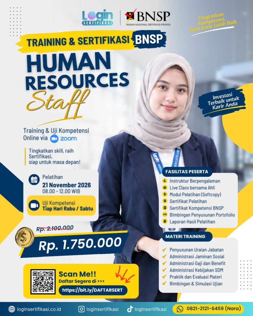 Sertifikasi BNSP HR Staff Nov 2026